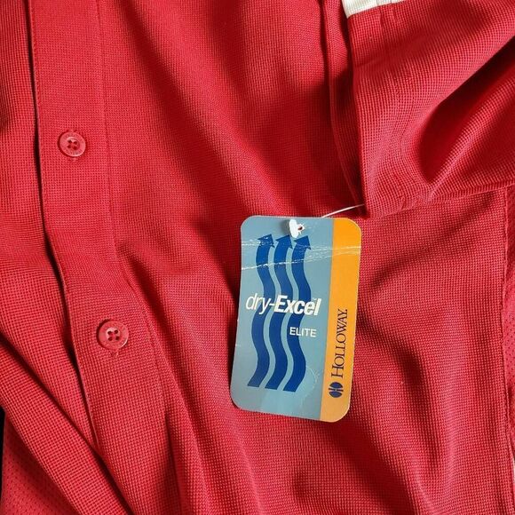 Holloway Momentum Short Sleeve Button-Up Shirt Men’s Medium Red New - Picture 6 of 8